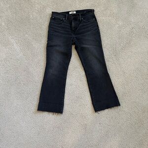 Madewell Dark Wash gray/black Mid rise Kick out Jean